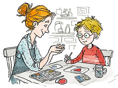A therapist working with a child
