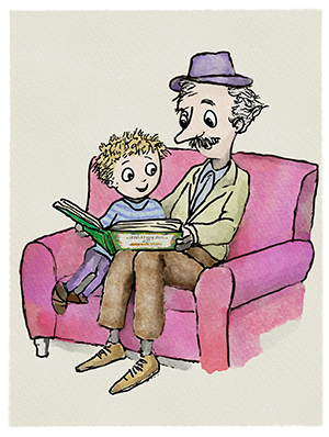 A grandparent reading with a child