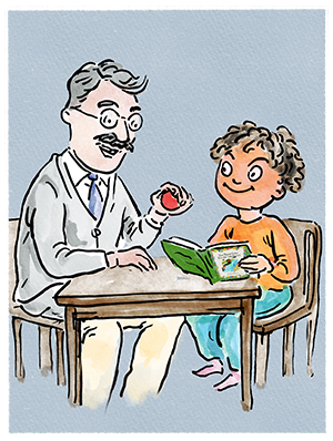 A therapist working with a child