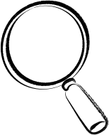 The Interpreting learning action icon, a hand-drawn magnifying glass