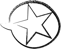 The Expressing learning action icon, a hand-drawn speech bubble with a star inside