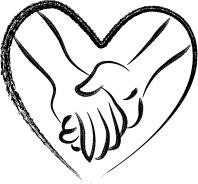 The Connecting learning action icon, a hand-drawn heart with two clasped hands inside