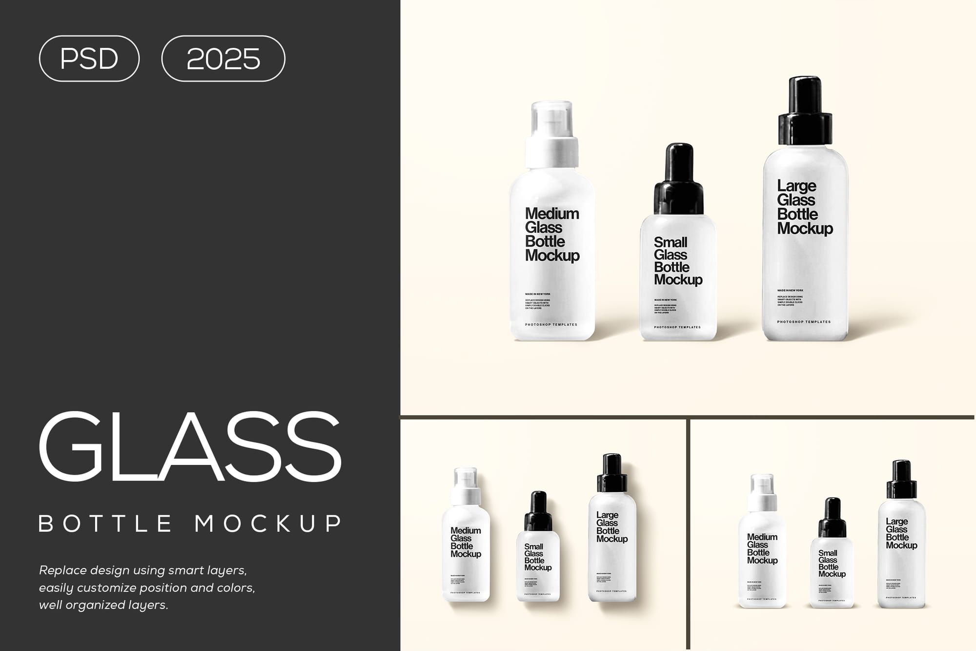Glass Cosmetic Bottle Mockup
