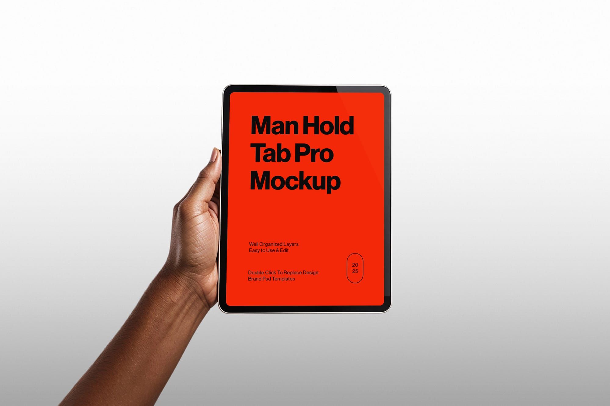 Man Hand Holding iPad Mockup