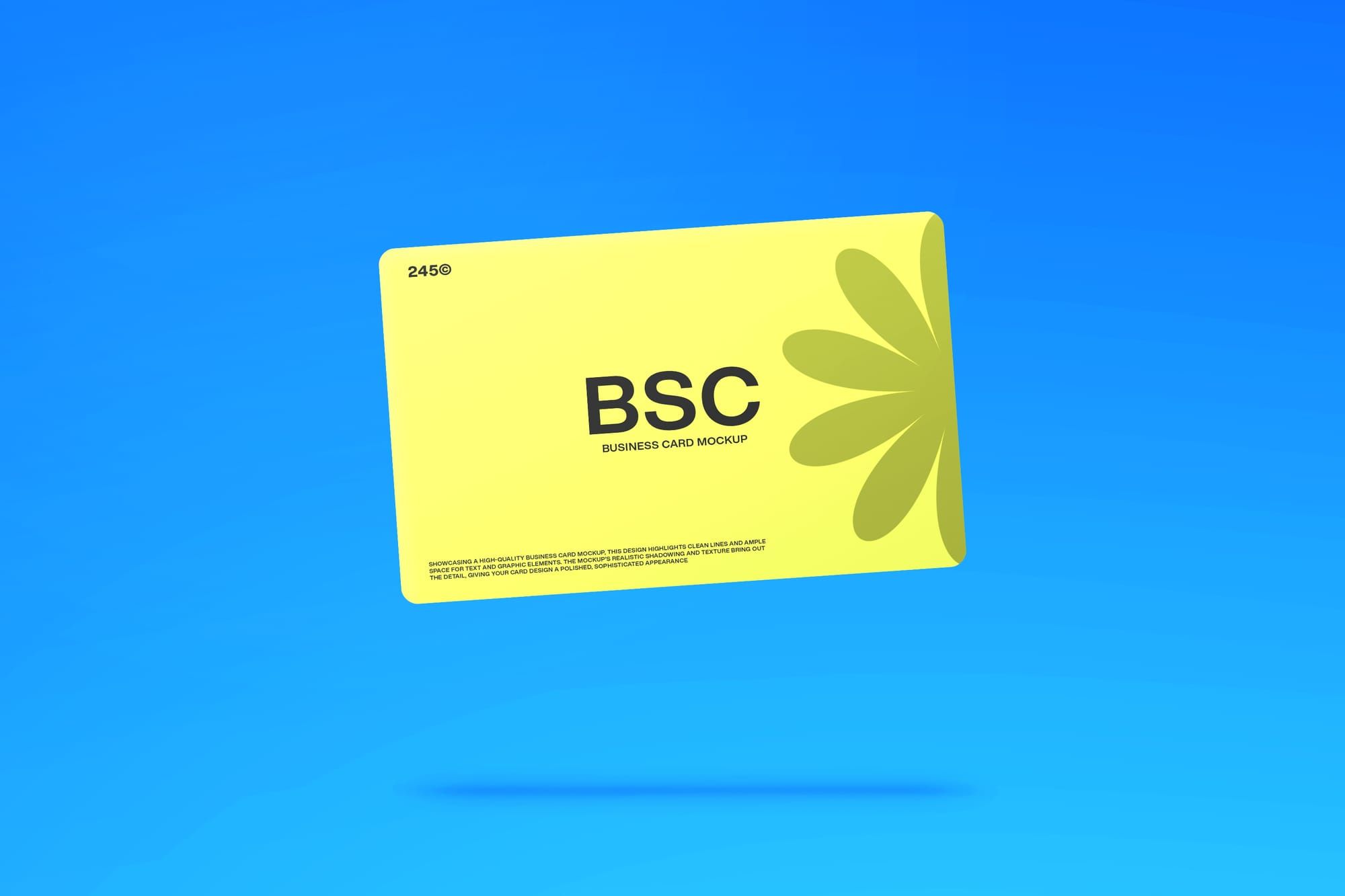Floating Rounded Business Card Mockup