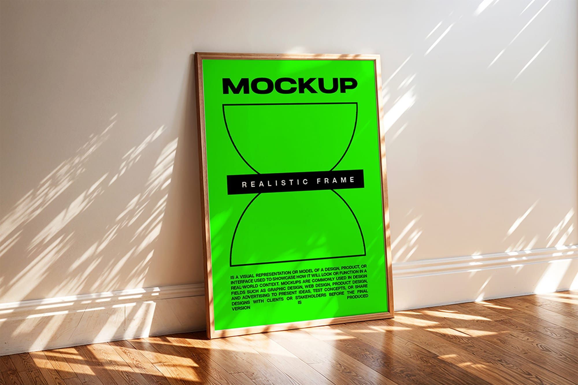 Frame Mockup on Parquet Interior