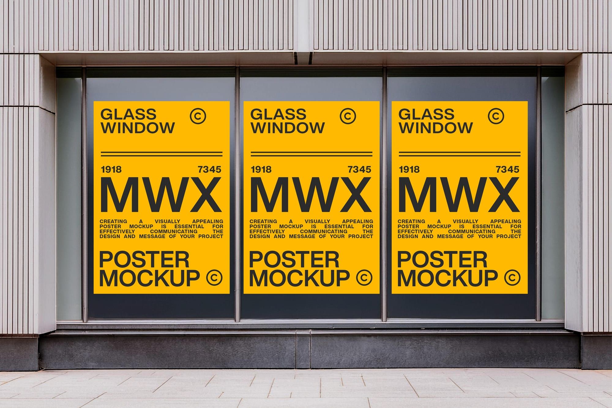 Glass Window Poster Mockup