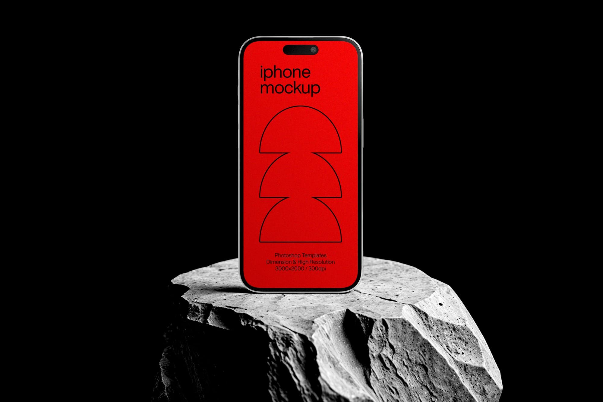 Stand iPhone Mockup On Stone
