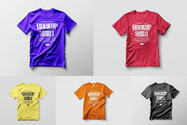 T-Shirt Mockup With Wrinkled Texture