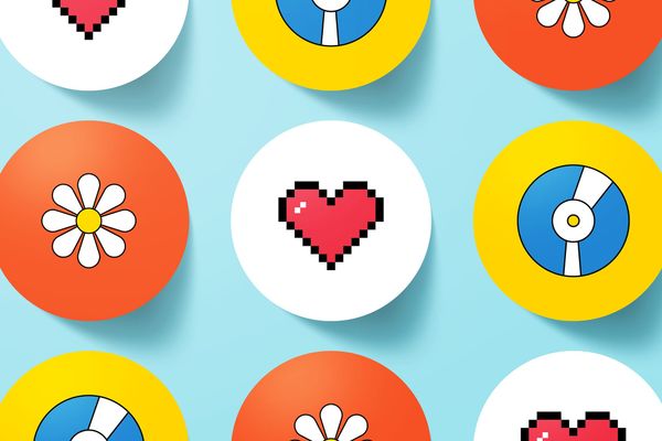 Colorful Round Sticker Mockup