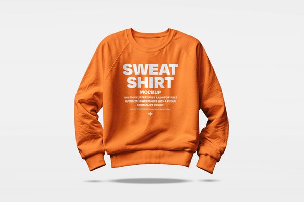 Crew Neck Sweatshirt Mockup – Realistic Oversized Pullover PSD Template