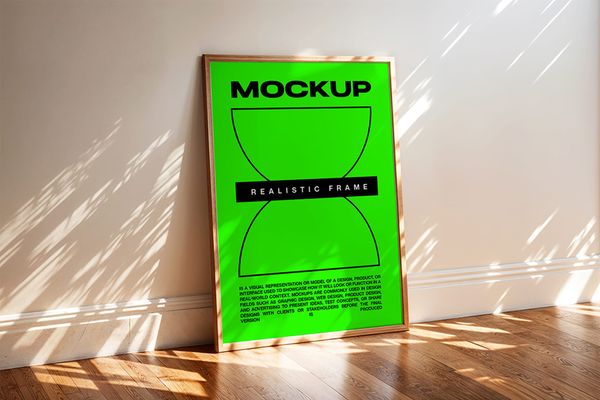 Frame Mockup on Parquet Interior