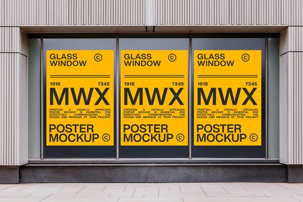Glass Window Poster Mockup