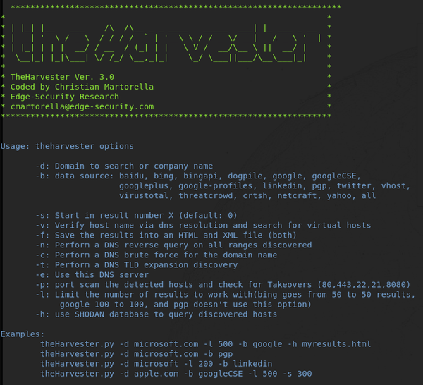 theHarvester For Open Source Recon