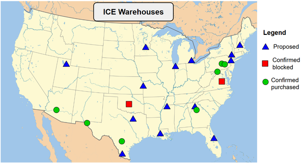 All 23 warehouses that ICE is trying to buy