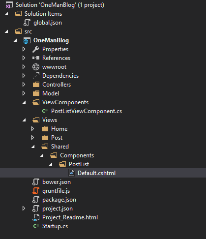 View component solution structure