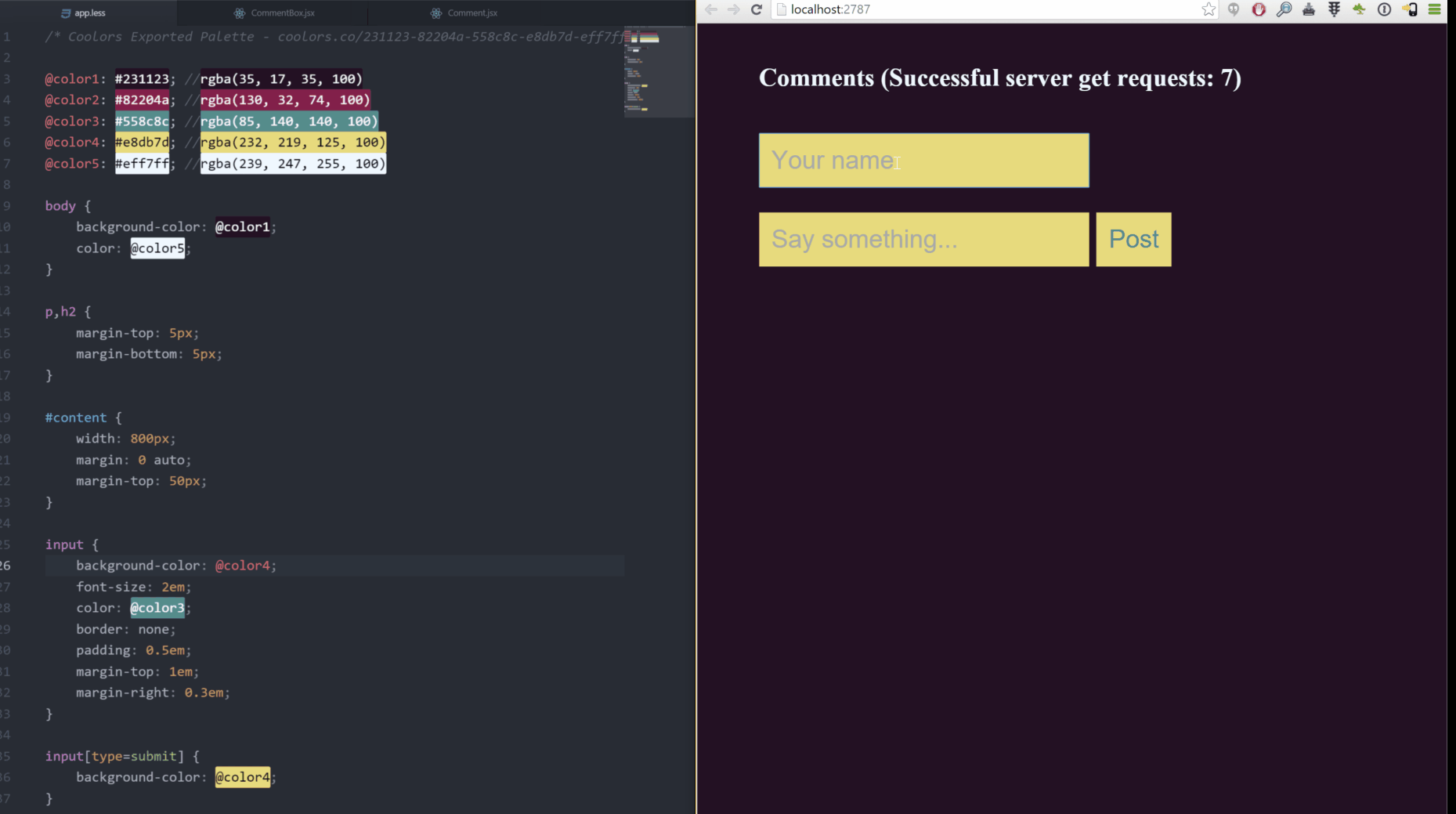 Demo of react hot load