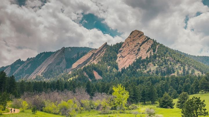 Single-family homes below the Flatirons in Boulder, Colorado