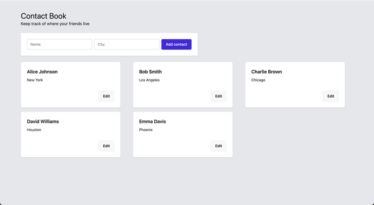 Create a simple Contact Book app