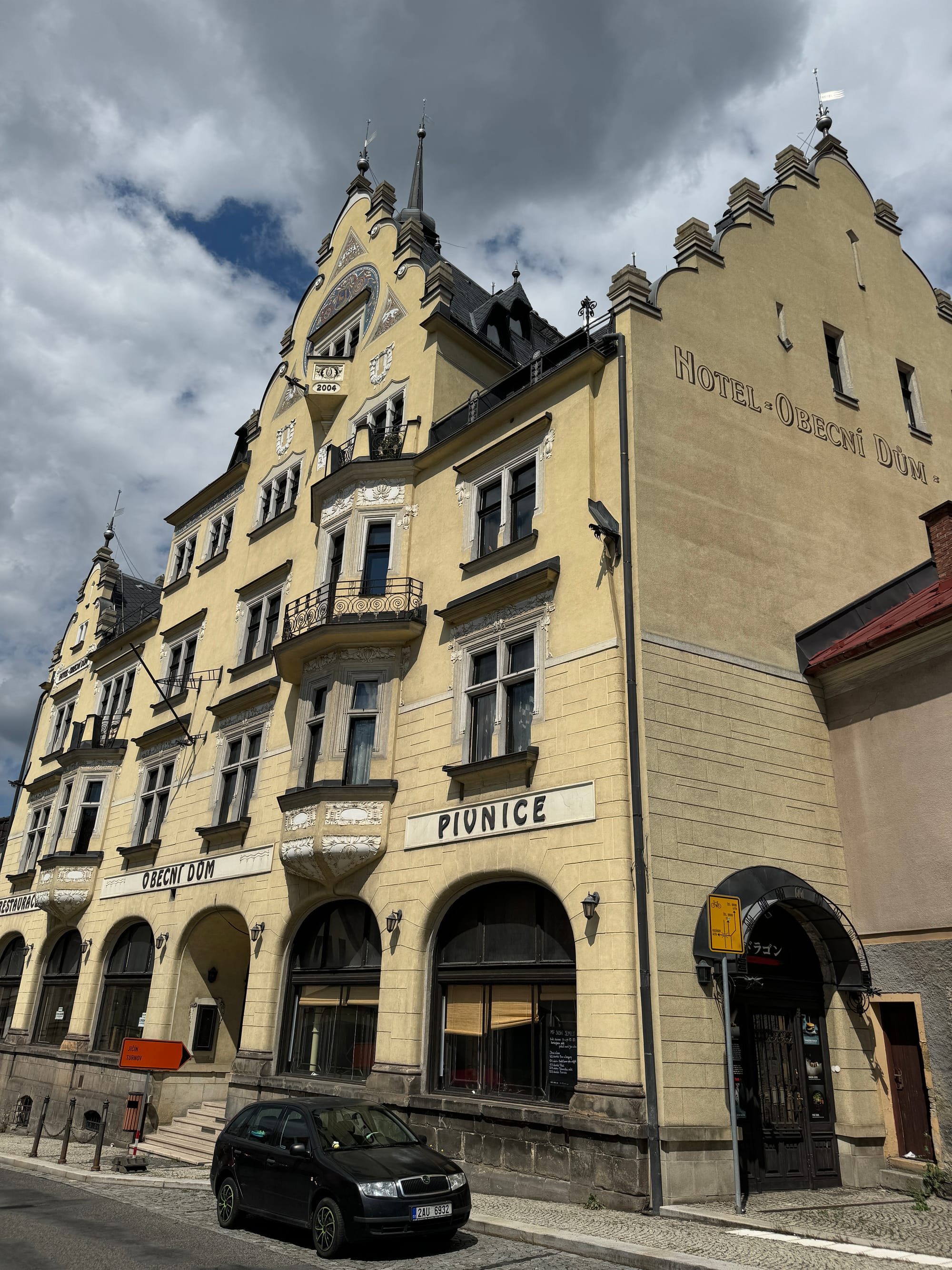 The closed former hotel in Semily, Czechia, where Franck arrived during stage 78 of his walk across Europe.