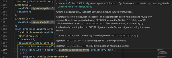 Schnorr Signature Support for JavasScript using WebAssembly