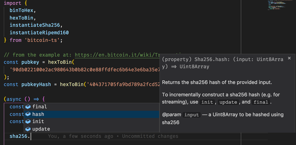 Just released: SHA-256, SHA-512, SHA-1, and RIPEMD-160 using WebAssembly