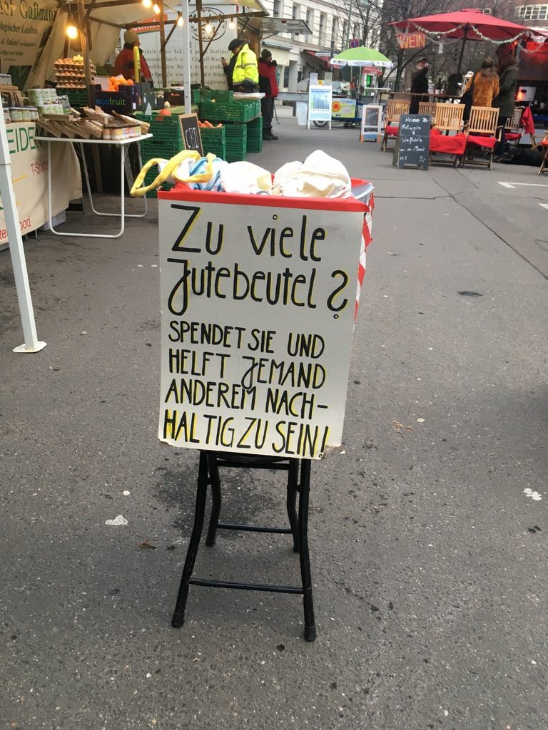 Jute Beutel Ökomarkt Kollwitzplatz