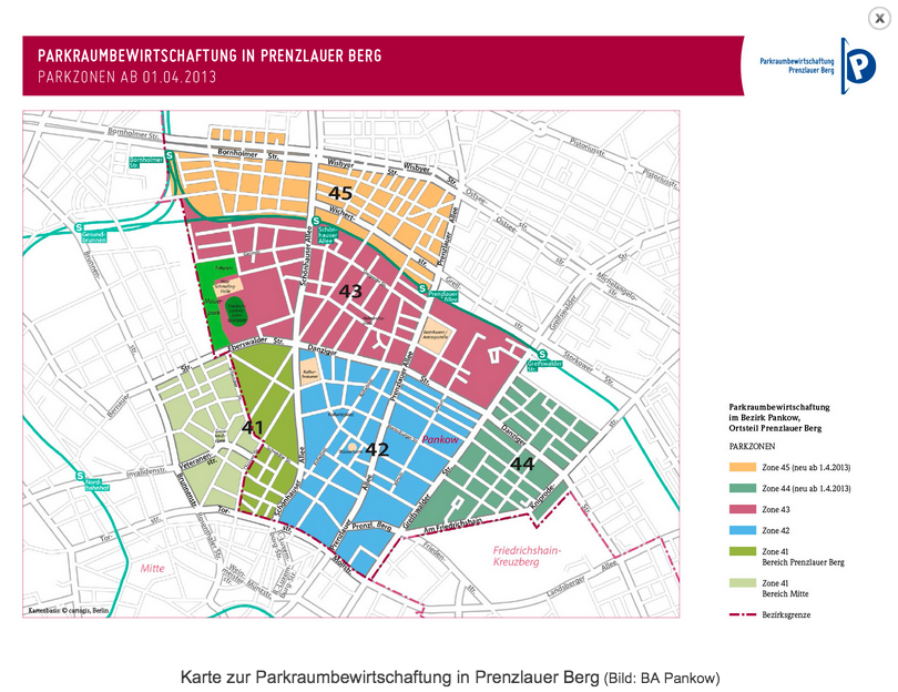 Parkzonen in Prenzlauer Berg Quelle: Bezirksamt Pankow