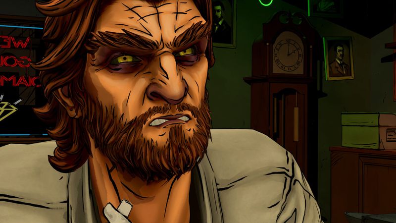 Bigby Wolf glaring in The Wolf Among Us Remastered