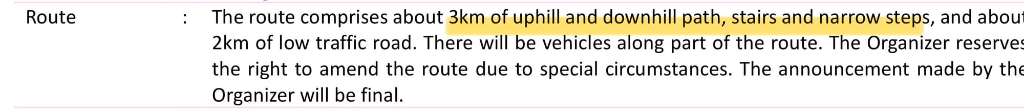 Race description in the runner’s guide