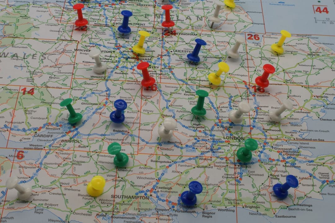 Map with a pin marker showing a local search