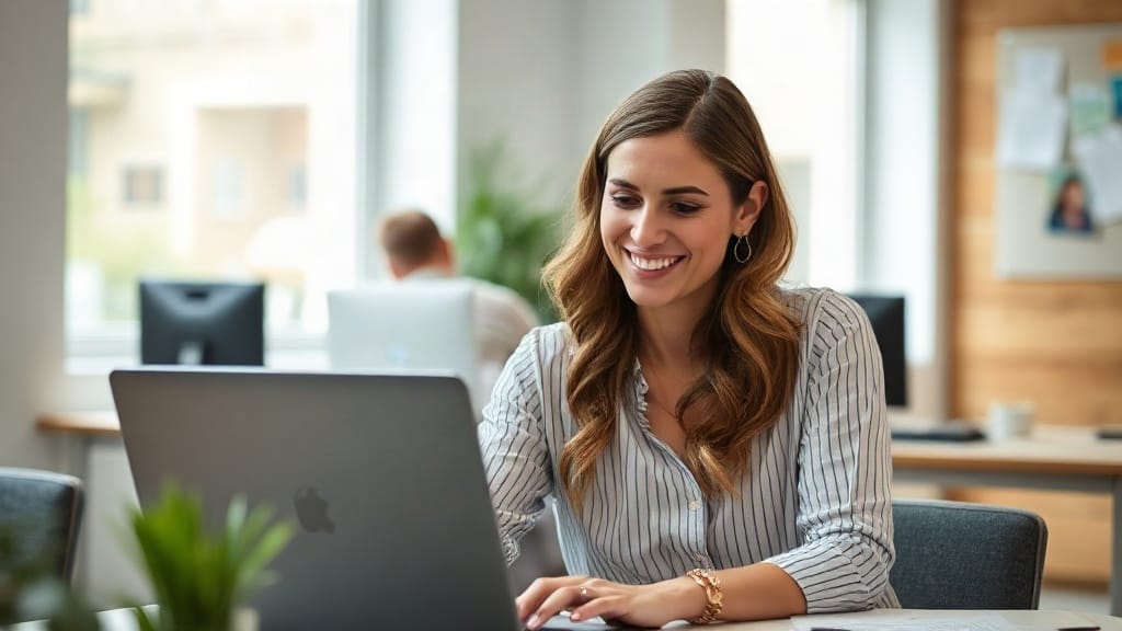 Sales lead reading a reply on a laptop in a UK office