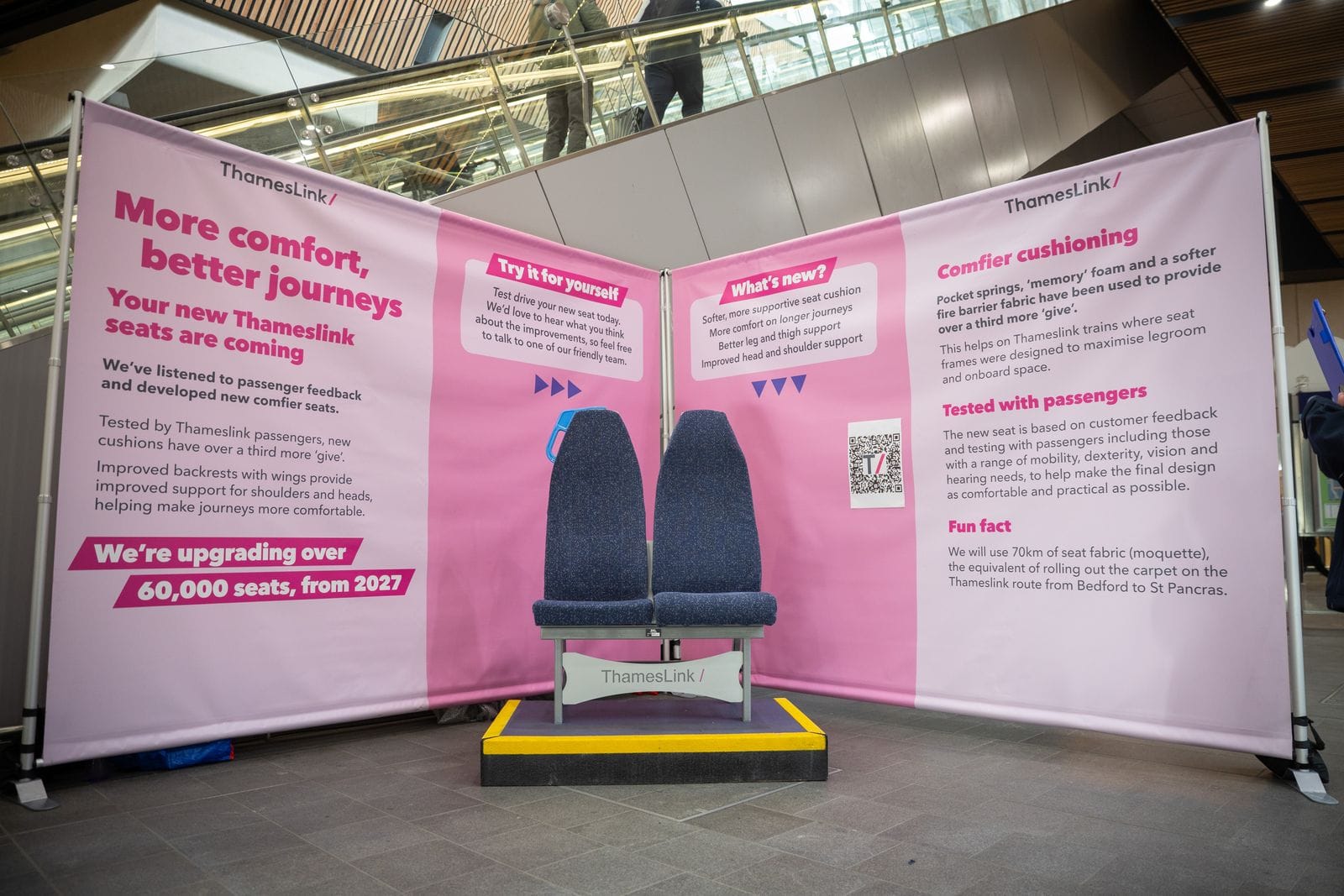 New Thameslink seat on display at London Bridge station