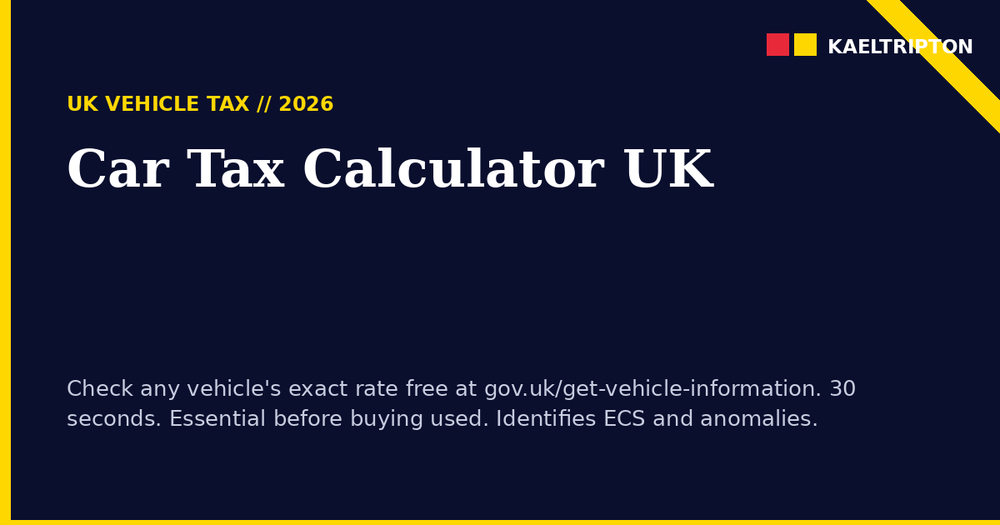 Car Tax Calculator UK 2026: How to Check Your Exact VED Rate