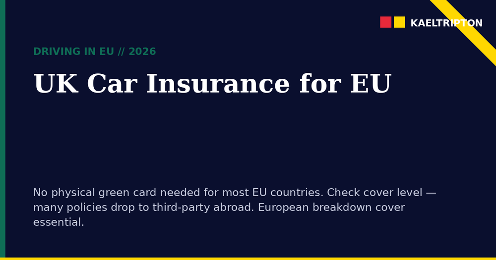 Car Insurance for EU Trip from UK 2026: Green Card and Cover Explained