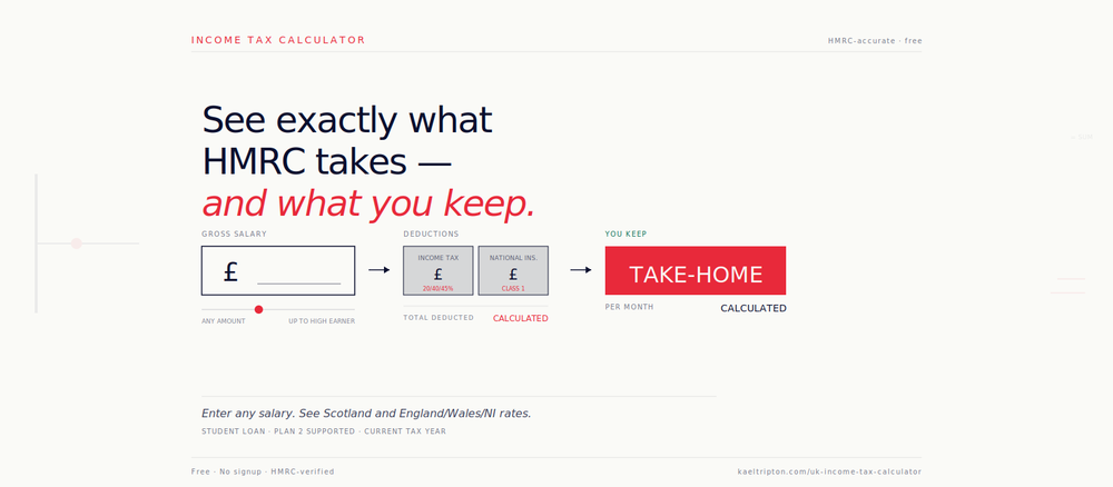 UK Income Tax Calculator 2026/27 — How Much Will You Pay?
