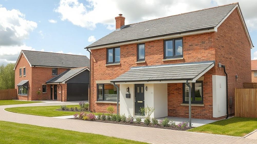Newly built houses on a UK residential development
