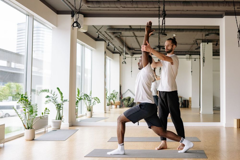 yoga instructor class teaching