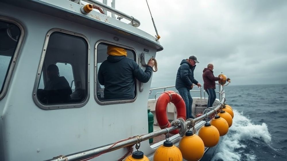 Charter fishing boat off the UK coast