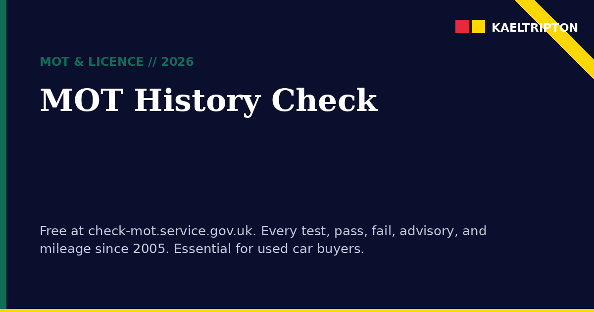 MOT History Check UK 2026: How to Look Up Any Vehicle's Record