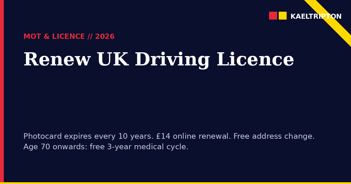 How to Renew UK Driving Licence 2026: Photo Expiry, Address, Medical