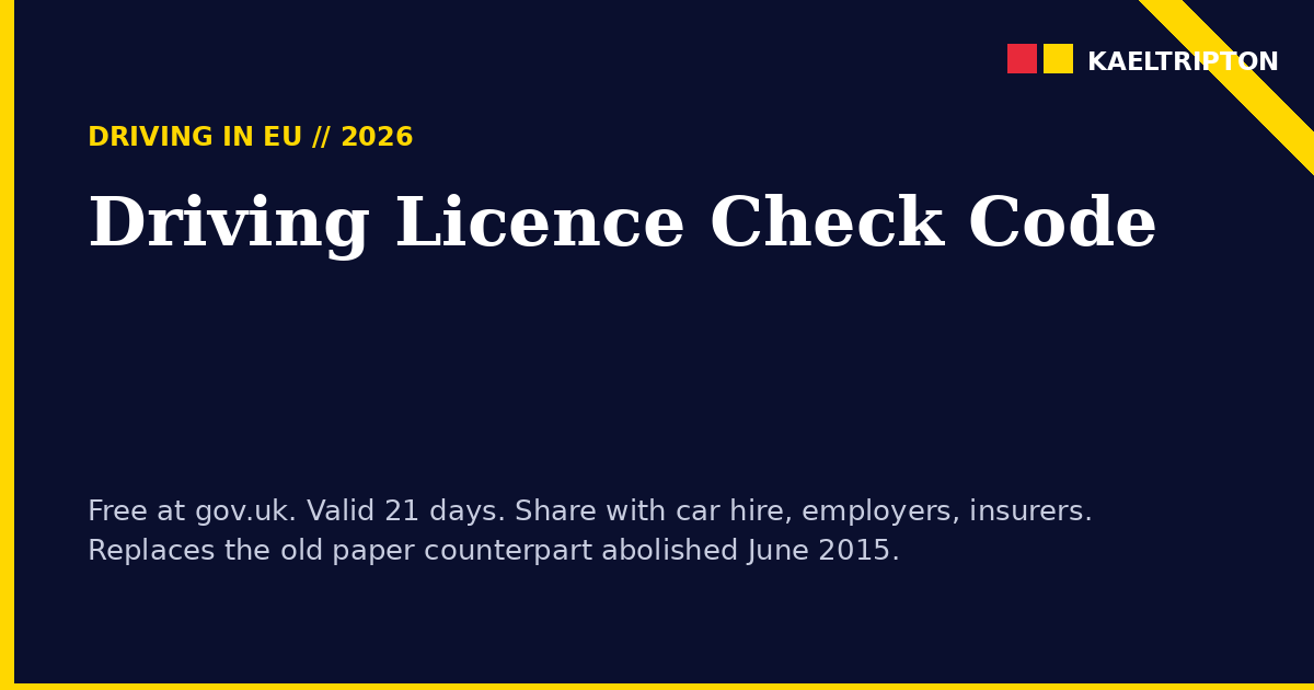 UK Driving Licence Check Code 2026: Share with Car Hire and Employers