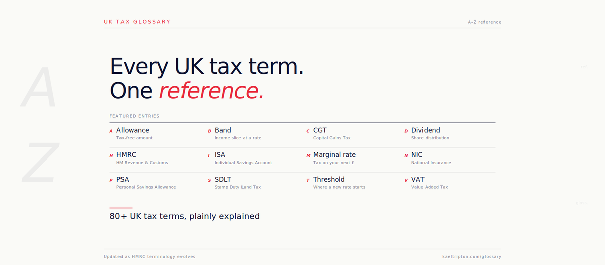 UK Tax Terminology A-Z — every term explained