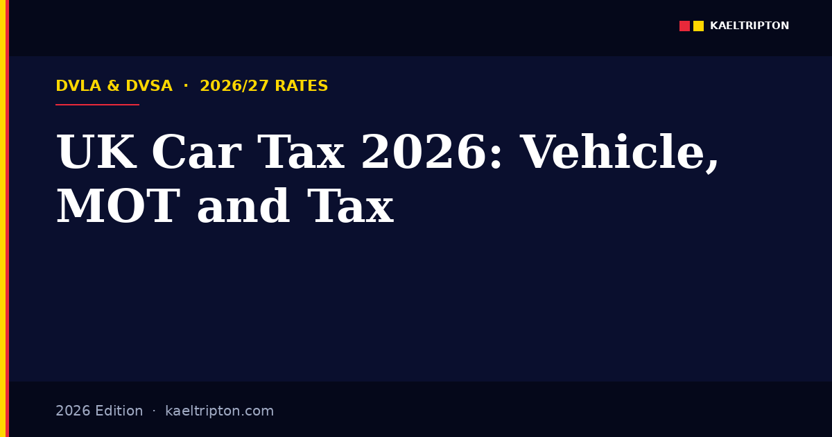 UK car tax 2026 — VED £200 standard, MOT rules, EV expensive car supplement £50,000
