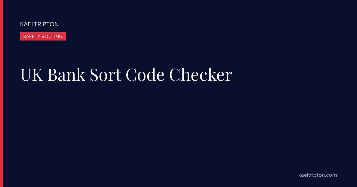 UK Bank Sort Code Checker