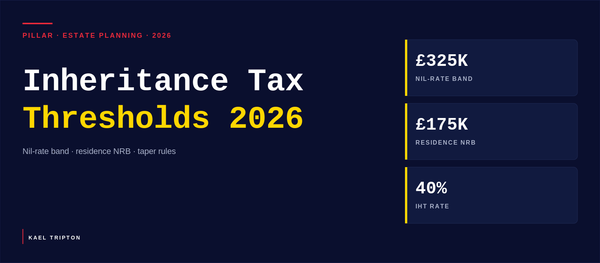 Inheritance Tax UK 2026 — £325k NRB Frozen to April 2031, RNRB and the £1m Couple Allowance