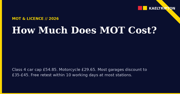 How Much Does an MOT Cost in the UK 2026: Full Breakdown