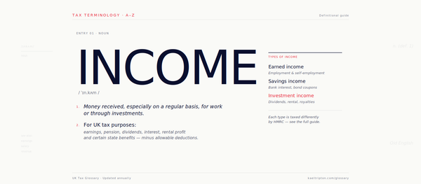 What Is Income? UK Tax Terminology Explained