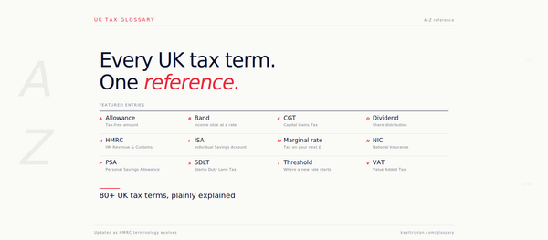 UK Tax Terminology A–Z Glossary: Every Term Explained