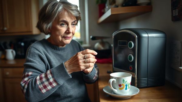 Woman topping up prepayment meter with key in kitchen, illustrating budget energy management for UK households.